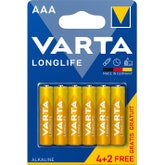 Baterie Varta Longlife 4103, AAA / LR3, alcalina, (4+2) 6 buc 