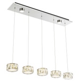 Suspensie LED Amur 49350-52H, 48W, 3700lm, lumina neutra, crom cu decoratiuni transparente, moderna