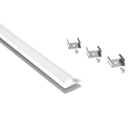 Profil banda LED Arelux, incastrat, cu dispersor, capete si cleme de fixare, 2050 mm, set