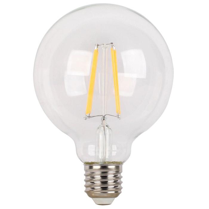 Bec LED filament Hoff glob G95 E27 6W 820lm lumina rece 6500 K