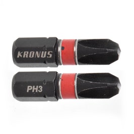 Biti de impact, pentru insurubare, profil Phillips, Kronus, PH 3, 25 mm, set 2 bucati