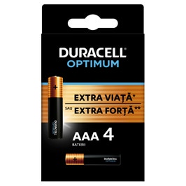 Baterie Duracell Optimum, AAA, alcalina, 4 buc