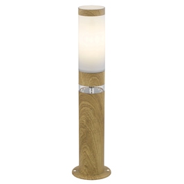 Stalp de iluminat ornamental Jaicy 34071, 1 x E27 + LED,1.2W, 101lm, lumina calda, H 50 cm, imitatie lemn, modern