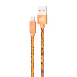 Cablu de date si incarcare Tellur TLL155611 Graffiti, USB la Lightning, 3A, 1m, portocaliu