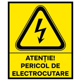 Indicator pericol electrocutare Sun Prints, PVC, dreptunghiular, 16 x 19 cm