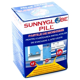 Pastile bioenzime pentru curatarea instalatiilor de evacuare a apei uzate, Sunnyglobe Pill, 250 grame / cutie