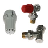 Kit robinet calorifer termostatat + robinet calorifer retur + cap termostat Danfoss, alama, 1/2"