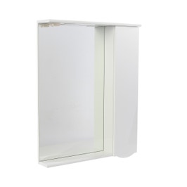 Dulap baie cu oglinda, iluminare si polita, 1 usa, dreapta, Arthema Geo 121 - DINA2, alb, 69.5 x 15.5 X 87 cm