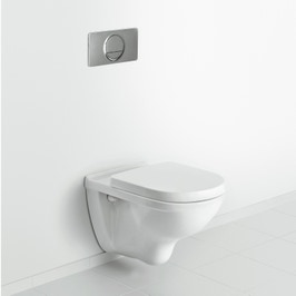 Vas WC suspendat Villeroy&Boch O Novo 5660HR01, alb, evacuare orizontala, 36 x 56 cm, capac WC inclus