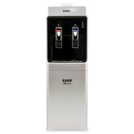 Dozator apa Zass ZWD 09 CS, cu compartiment depozitare de 14 litri, putere incalzire 550 W, putere racire 50 W, rezervor apa inox, termostat automat, argintiu + negru