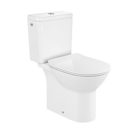 Vas WC Roca Debba A34299P000, alb, evacuare dubla, montaj pe pardoseala, 35.5 x 65.5 x 40 cm