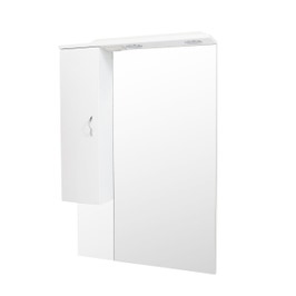 Dulap baie cu oglinda si iluminare, 1 usa, stanga, Savini Due Rimini 976LED, alb, 70 x 106 cm