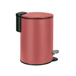 Cos gunoi Kleine Wolke 34269 din metal, forma cilindrica, rosu palisandru, cu pedala si capac batant, 3 L