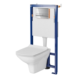 Pachet rezervor apa, incastrat, Cersanit Carina / Tech Line Opti S701-646, vas WC, capac si clapeta de actionare incluse