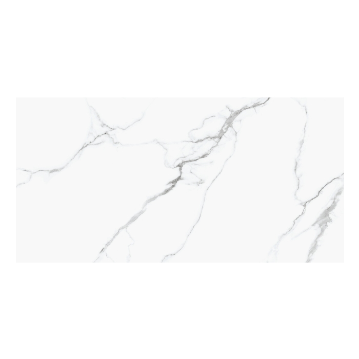 Gresie exterior / interior portelanata McKinley, 60 x 120 cm, alb, lucioasa, rectificata, imitatie marmura