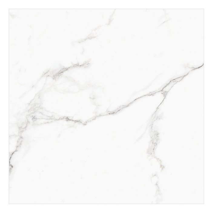 Gresie interior baie / bucatarie Carrara 4046-0121, 45 x 45 cm, lucioasa, alb, aspect marmura