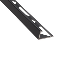 Profil aluminiu terminatie gresie si faianta, SET S52, drept, negru, 12 x 2500 mm