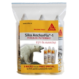 Adeziv sintetic pentru ancorari, Sika Anchorfix - 1, bicomponent, set 3 bucati, 300 ml / bucata