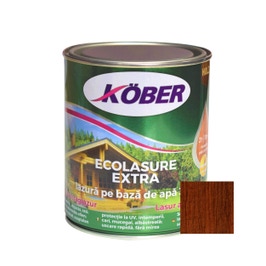 Lac / lazura 3 in 1 pentru lemn, Kober Ecolasure Extra, castan, pe baza de apa, interior / exterior, 0.75 L