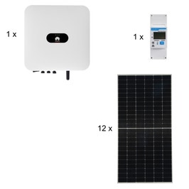 Sistem fotovoltaic 5kW monofazat, cu 12 panouri fotovoltaice monocristaline V-TAC, On Grid / Off Grid / Hybrid