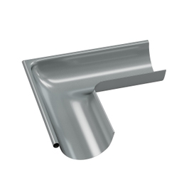Coltar jgheab pentru sistem pluvial, exterior Bilka, 90 grade, metalic, argintiu (RAL 9006), lucios, D 125 mm