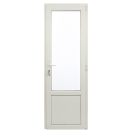 Usa interior / exterior din PVC cu geam termopan 2/3, Far Est tip 2, 3 camere, prag aluminiu, dreapta, alb, 77 x 202 cm