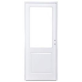 Usa de interior din lemn cu geam, Eco Euro Doors Robust, stanga, vopsita alb, 205 x 66 cm