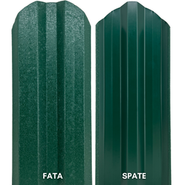 Sipca metalica cutata pentru gard, verde (RAL 6005), 1500 x 115 x 0.5 mm, set 25 bucati + 50 bucati surub autoforant