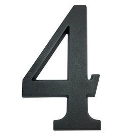 Numar 4 pentru casa, Sartpol, aluminiu, negru mat, exterior, 20 x 13 cm