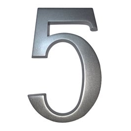 Numar 5 pentru casa, Sartpol, aluminiu, argintiu, exterior, 20 x 13 cm