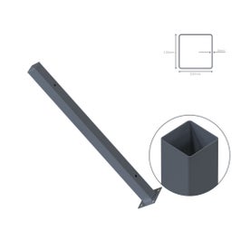 Stalp de gard, otel, negru, dreptunghiular, H 1555 mm, 100 x 100 mm