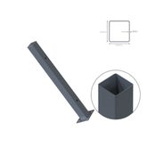 Stalp de gard, otel, negru, dreptunghiular, H 1115 mm, 100 x 100 mm