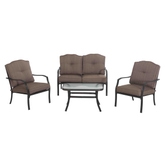 Set masa dreptunghiulara, cu 2 scaune + 1 canapea cu perne, pentru gradina Kentucky S-DN1797SST, din metal cu textil