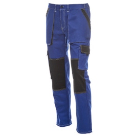 Pantaloni simpli Athos, bumbac, albastru + negru, marimea 52
