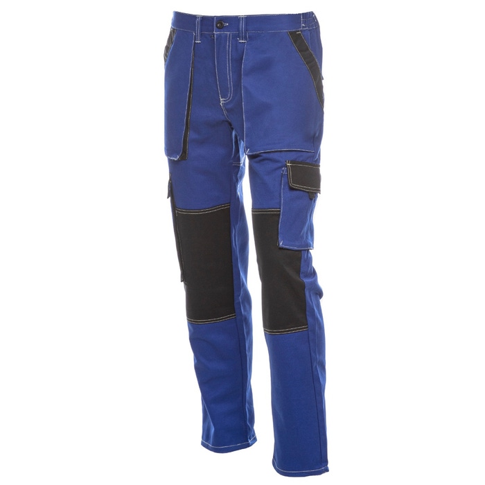 Pantaloni simpli Athos, bumbac, albastru + negru, marimea 48