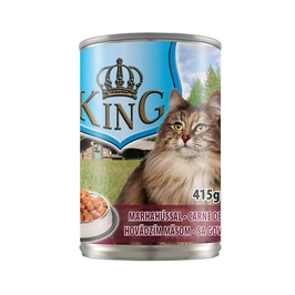 Hrana umeda pentru pisici, King Cat, adult, carne de vita, 415g