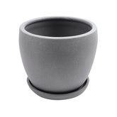 Ghiveci ceramic Grey Sand, cu suport, gri, rotund, pentru interior, 38 x 32 cm