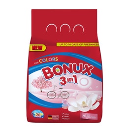 Detergent rufe automat Bonux 3 in 1 Pure Magnolia, pentru rufe colorate, 2 kg