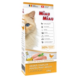 Hrana uscata pentru pisici, Miau Miau, carne de pui, 10 kg