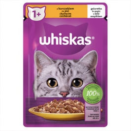 Hrana umeda pentru pisici, Whiskas, adult, pui in aspic, 85g