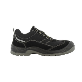 Pantofi de protectie Gobi, cu bombeu metalic, piele + material textil, negru, S1P, marimea 40