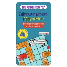 Joc magnetic Barcute smart, joc pentru calatorii, Purple Cow, plastic + metal, multicolor, 6+ ani, 18.5 x 10 x 1 cm