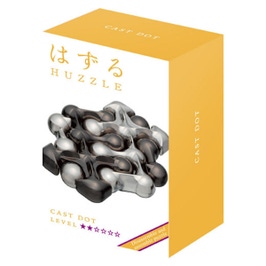 Puzzle metalic, joc de inteligenta, Huzzle Cast Dot, Hanayama, metal, argintiu, 8+ ani, 7.5 x 11.9 x 4.5 cm