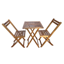 Set masa patrata, cu 2 scaune, pentru gradina, Bistro TGD1508T/1508C, din lemn