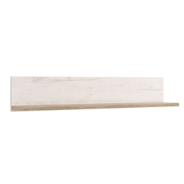 Etajera perete Kent ZP, PAL, stejar alb + stejar gri, 120 x 19.5 x 22 cm, 1C