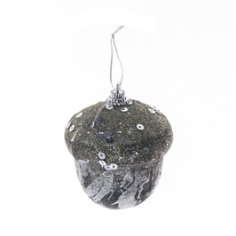 Glob decorativ de Craciun D261130, argintiu, spuma, 6 cm