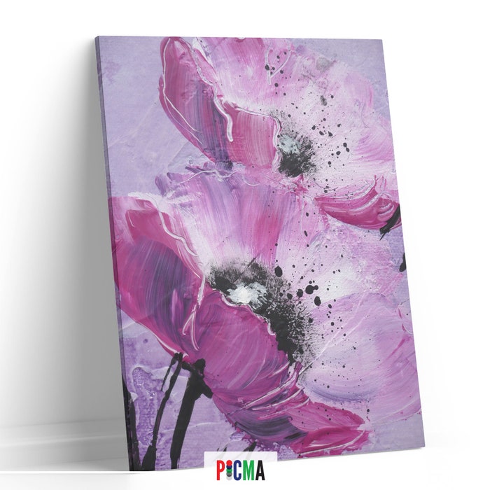 Tablou canvas luminos Floare abstracta, Picma, dualview, panza + sasiu lemn, 40 x 60 cm