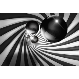 Fototapet vinil 3D, Printdream Tunel futurist, alb + negru, 350 x 250 cm