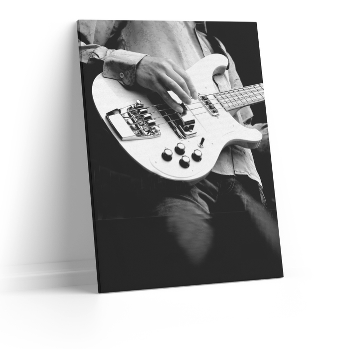 Tablou canvas luminos Guitar White, CLT0287, Picma, dualview, panza + sasiu lemn, 80 x 120 cm