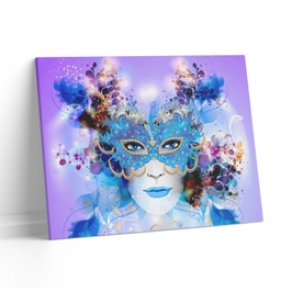 Tablou canvas luminos Fata cu masca albastra, Picma, dualview, panza + sasiu lemn, 40 x 60 cm